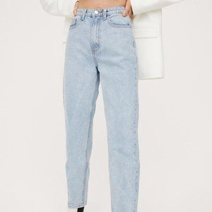 NWT Nasty Gal Light Wash Mom Jeans